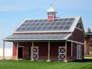 Historic barn with solar PV array