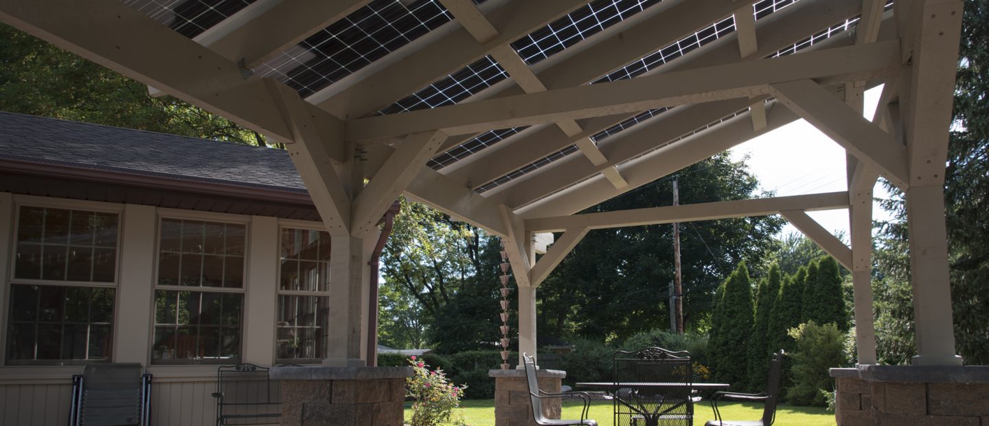 Solar pergola installation in Champaign Urbana
