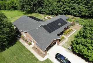 Rooftop solar installation on a small farm in Central IL