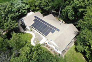 Solar array installation on a large rural home