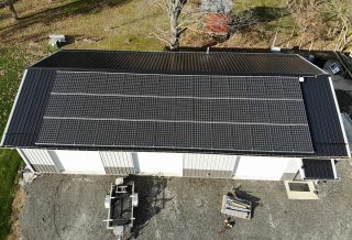 Rooftop solar power installation in Urbana IL