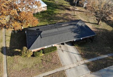 Rooftop solar installation on a rental home in Champaign Urbana