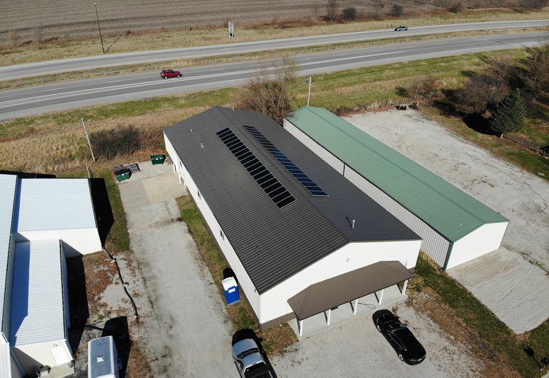 Rooftop solar on commercial building in St. Joseph Illinois